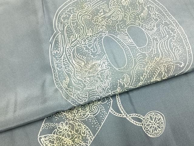 平和屋着物●男性 長襦袢 袷 手描き 風景文 暈し染め 正絹 逸品 AABI8899fy