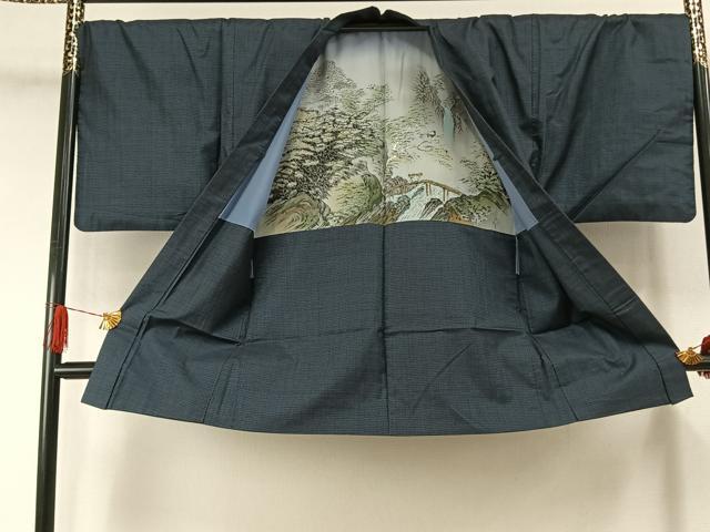平和屋着物●男性 本場大島紬 アンサンブル 100亀甲 総詰め キングサイズ 正絹 逸品 AABI8905fy