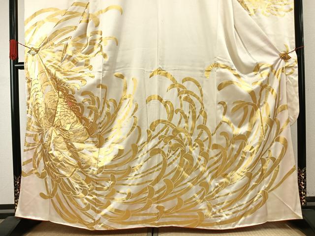 平和屋着物●豪華振袖 駒刺繍 乱菊 金彩 正絹 逸品 AABI8907fy