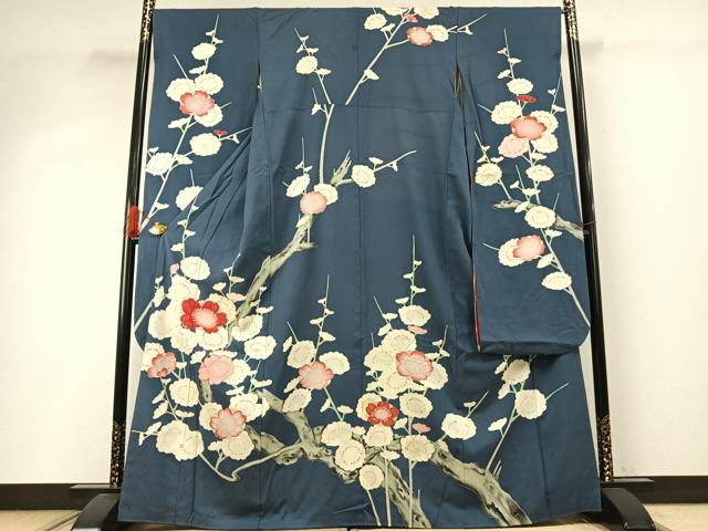 平和屋着物●豪華振袖 駒刺繍 枝花文 金彩 正絹 逸品 AABI8910fy