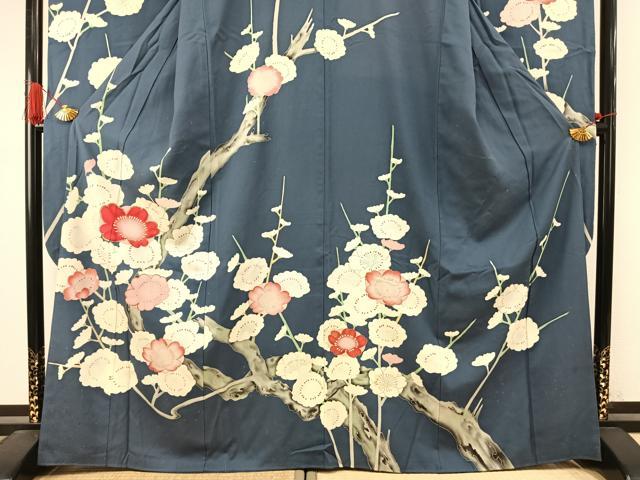 平和屋着物●豪華振袖 駒刺繍 枝花文 金彩 正絹 逸品 AABI8910fy