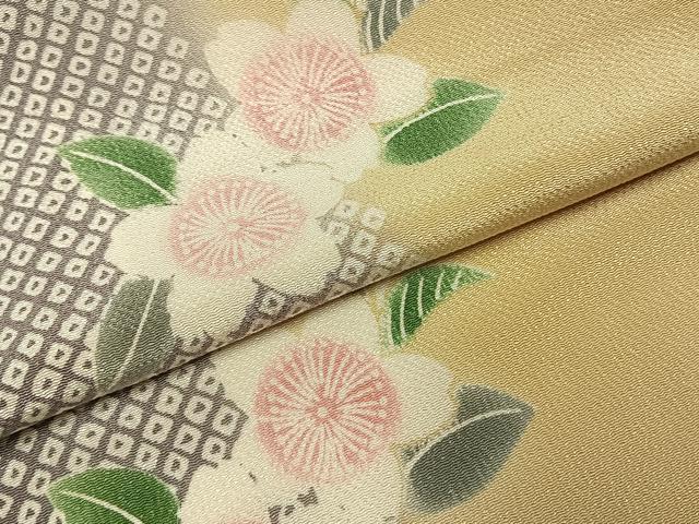 平和屋着物●上質な小紋 草花文 暈し染め 正絹 逸品 AABI8919fy