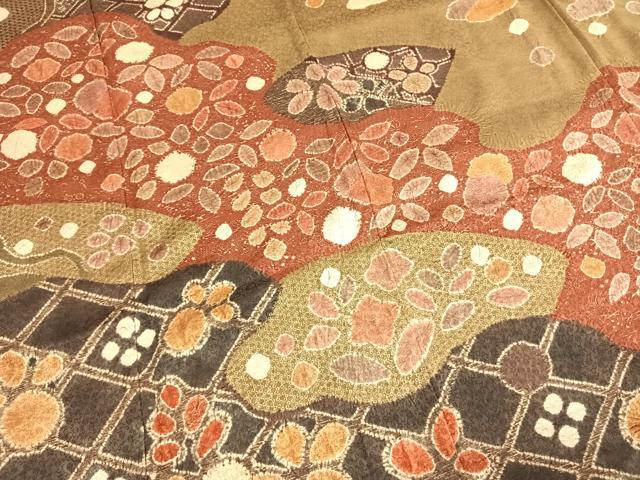 平和屋着物●訪問着 絞り 草花文 金彩 正絹 逸品 AABI8923fy
