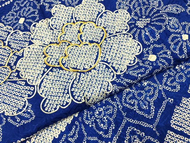 平和屋着物●豪華振袖 総絞り 駒刺繍 扇面花文 金彩 正絹 逸品 AABI8939fy