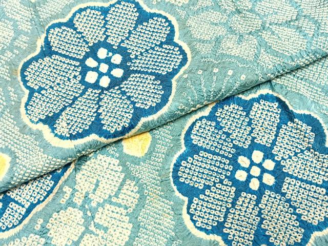 平和屋着物●豪華振袖 総絞り 舞花文 正絹 逸品 AABI8940fy