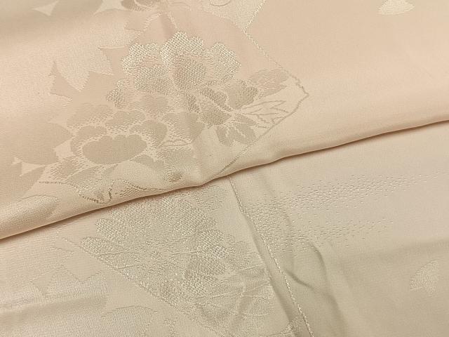 平和屋着物●振袖用長襦袢 無双仕立て 舞桜地紋 暈し染め 半衿刺繍 正絹 逸品 AABI8946fy