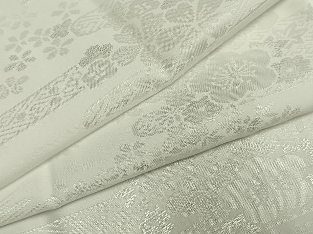 平和屋着物●長襦袢 袷 草花地紋 洗える着物 未使用 AABI8958fy