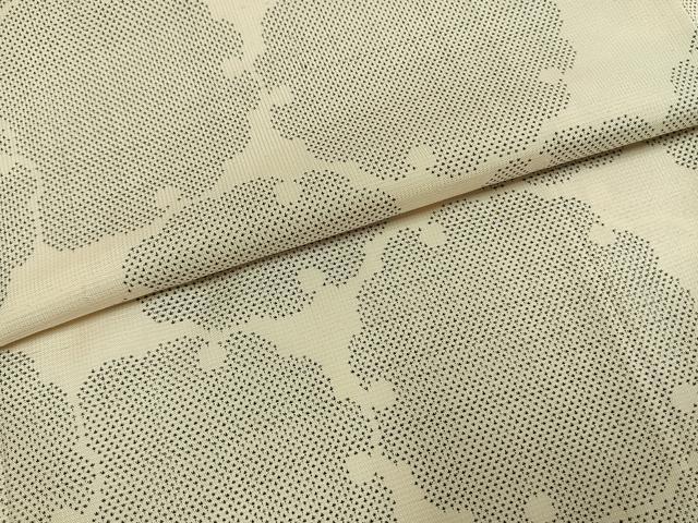 平和屋着物●本場大島紬 白大島 カタス9マルキ 雪輪文 正絹 逸品 AABI8961fy