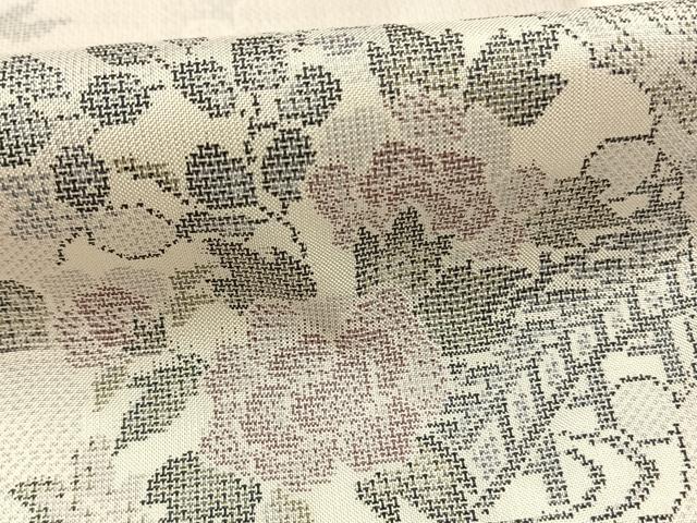 平和屋着物●本場大島紬 白大島 カタス9マルキ 雪輪花文 正絹 逸品 AABI8962fy