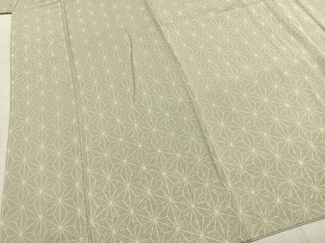平和屋着物●松岡姫 小紋 麻の葉文様 伊と幸 反端付き 正絹 逸品 AABI8972fy