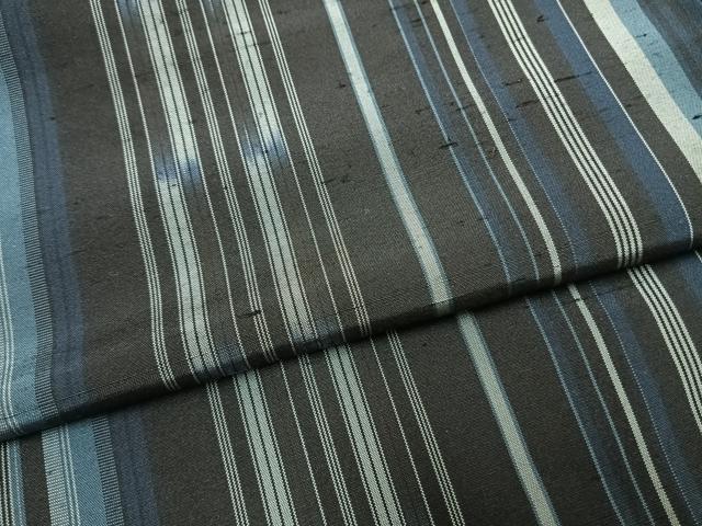 平和屋着物●上質な紬 縞 正絹 逸品 AABI8973fy