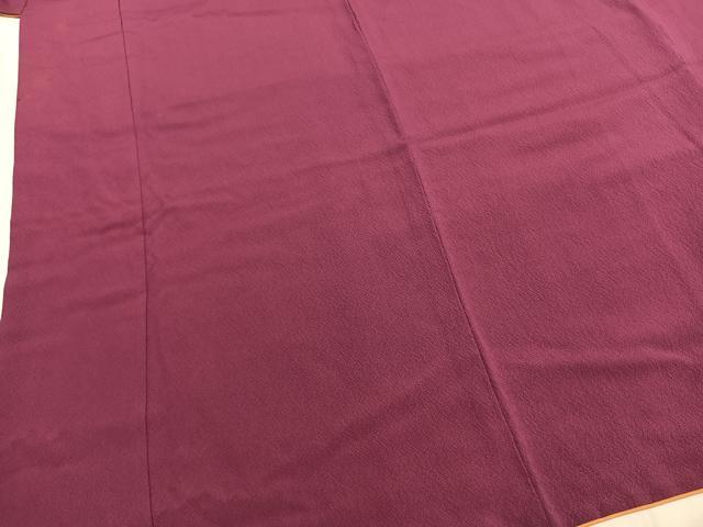 平和屋着物●豪華振袖 色無地 暗紅色 正絹 逸品 AABI8975fy