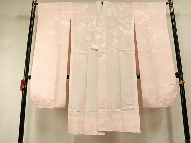 平和屋着物●振袖用長襦袢 無双仕立て 草花地紋 暈し染め 洗える着物 AABI8982fy