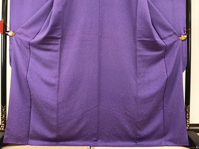 平和屋着物●豪華振袖 色無地 青紫色 正絹 逸品 AABI8984fy