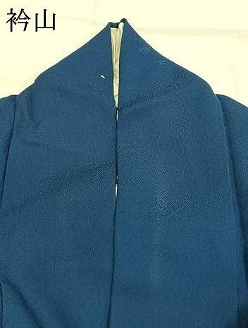 平和屋着物●豪華振袖 色無地 草花地紋 藍色 正絹 逸品 AABI8985fy