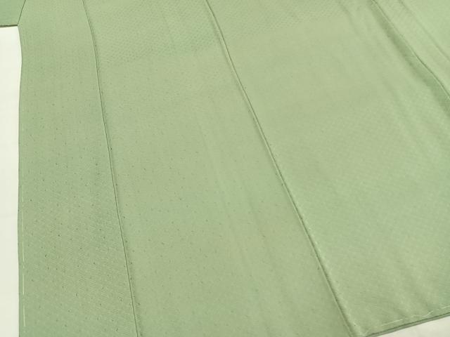 平和屋着物●上質な色無地 檜垣地紋 若菜色 正絹 逸品 未使用 AABI8988fy