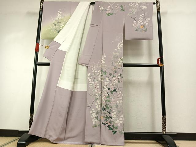 平和屋着物●訪問着 友禅 作家物 草花文 暈し染め 正絹 逸品 AABI8991fy