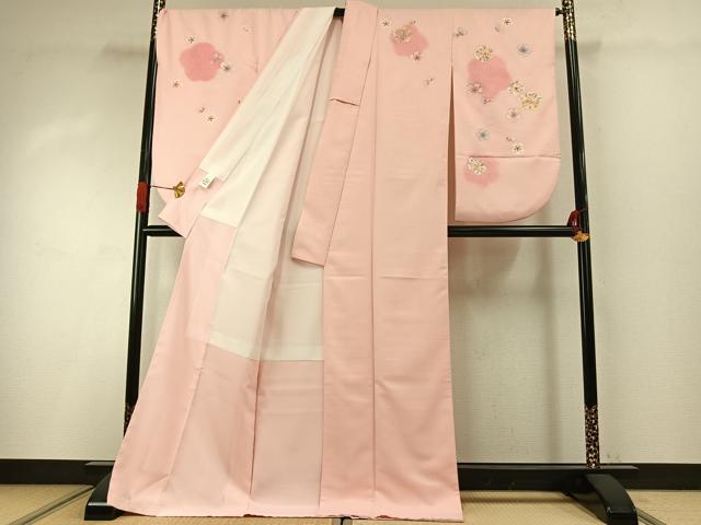 平和屋着物●小振袖 二尺袖 舞花文 暈し染め 金彩 AABI8998fy