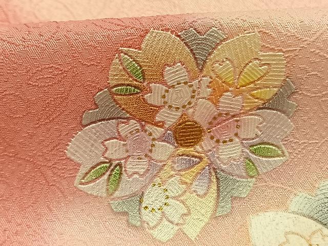 平和屋着物●小振袖 二尺袖 舞花文 暈し染め 金彩 AABI8998fy