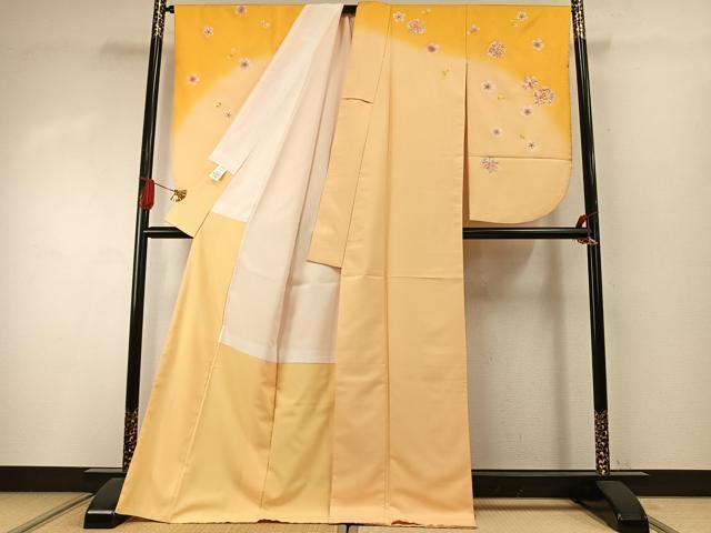 平和屋着物●小振袖 二尺袖 舞花文 暈し染め 金彩 AABI9000fy