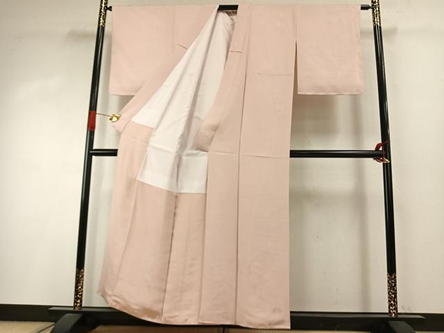 平和屋着物●上質な色無地 飛鳥地紋 洗柿色 正絹 逸品 AABI9002fy