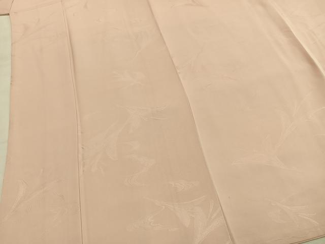 平和屋着物●上質な色無地 飛鳥地紋 洗柿色 正絹 逸品 AABI9002fy