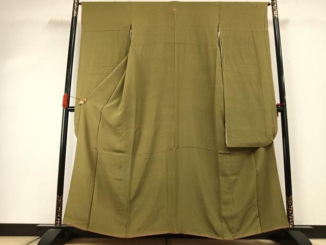 平和屋着物●豪華振袖 色無地 根岸色 正絹 逸品 AABI9009fy