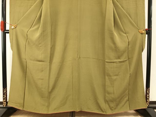 平和屋着物●豪華振袖 色無地 根岸色 正絹 逸品 AABI9009fy