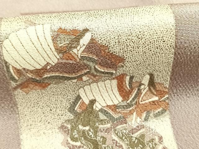 平和屋着物●松尾光琳 色留袖 源氏物語 寿光織 銀彩 正絹 逸品 AABI9022fy