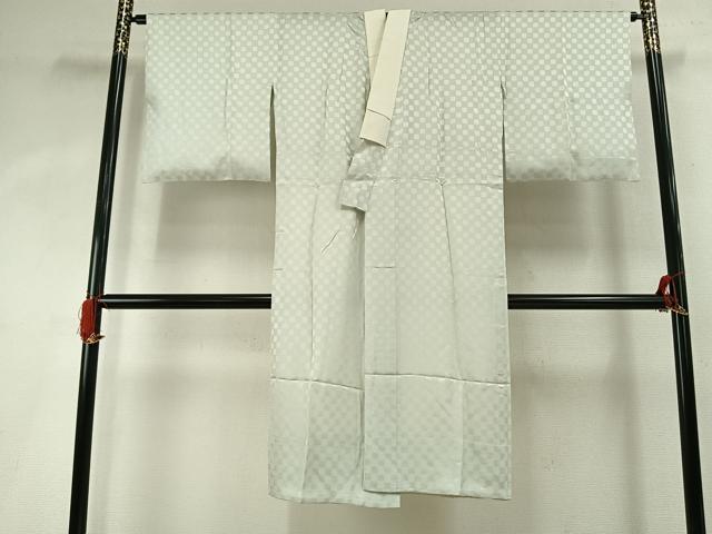 平和屋着物●長襦袢 無双仕立て 作家物 市松地紋 正絹 逸品 AABI9038fy