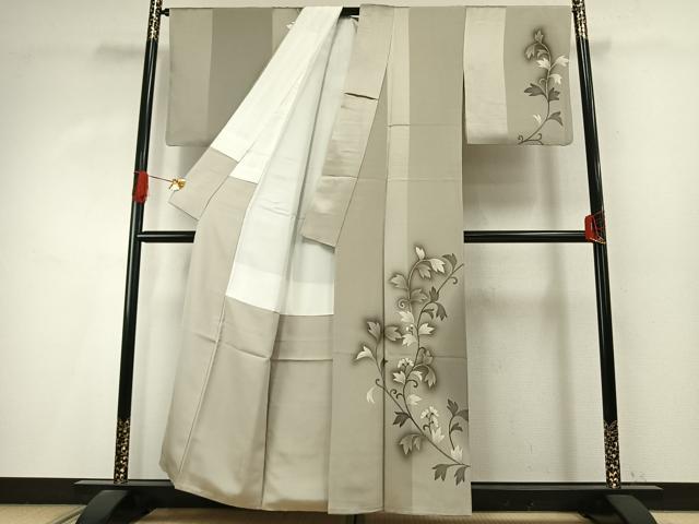 平和屋着物●京都の名門ブランド 銀花仙 訪問着 花唐草文 暈し染め 正絹 逸品 AABI9039fy