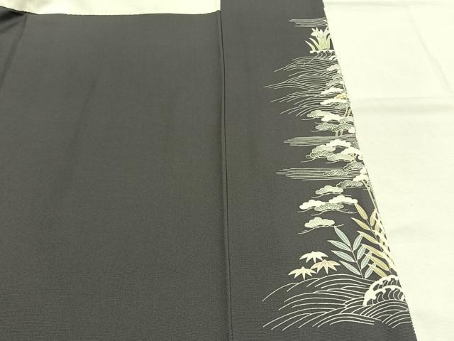 平和屋着物●訪問着 友禅 駒刺繍 松竹梅 暈し染め 金彩 正絹 逸品 AABI9043fy
