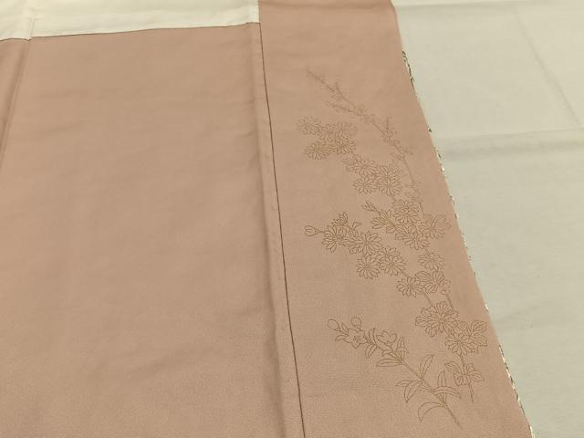平和屋着物●訪問着 総手刺繍 草花文 金糸 正絹 逸品 AABI9045fy