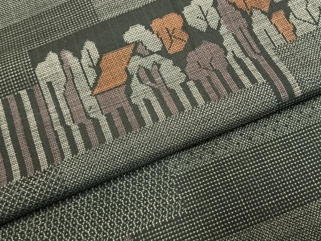 平和屋着物●本場大島紬 カタス9マルキ 横段風景文 正絹 逸品 AABI9051fy