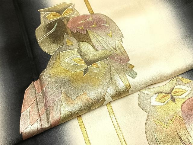 平和屋着物●訪問着 梟 暈し染め 金銀彩 正絹 逸品 AABI9055fy