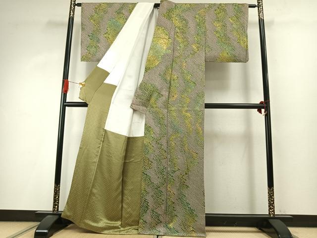 平和屋着物●訪問着 総絞り 霞文 正絹 逸品 AABI9056fy