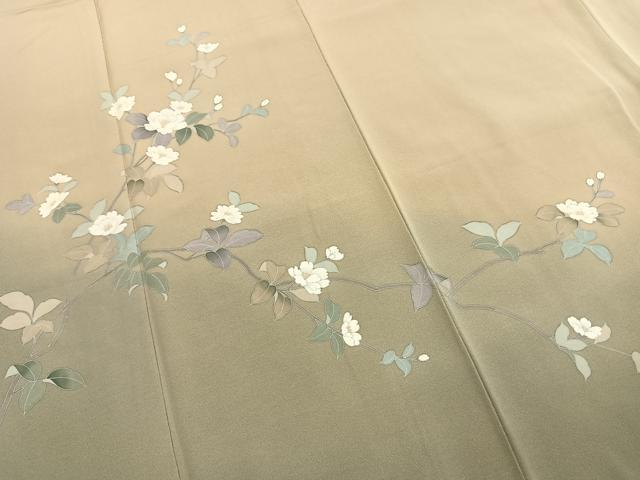 平和屋着物●訪問着 友禅 作家物 枝花文 暈し染め 正絹 逸品 AABI9060fy