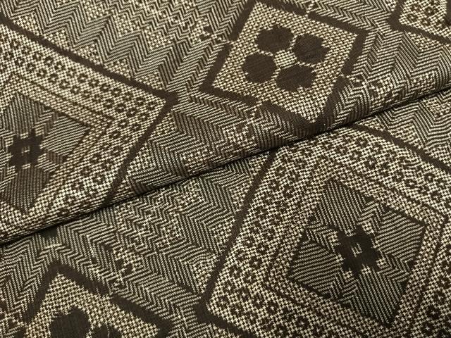 平和屋着物●本場大島紬 龍郷絣 正絹 逸品 AABI9061fy