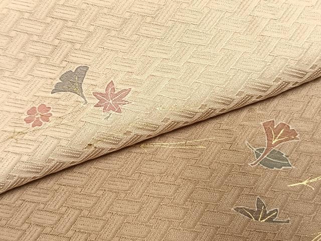 平和屋着物●訪問着 作家物 楓 銀杏 舞花文 暈し染め 金彩 正絹 逸品 AABI9067fy
