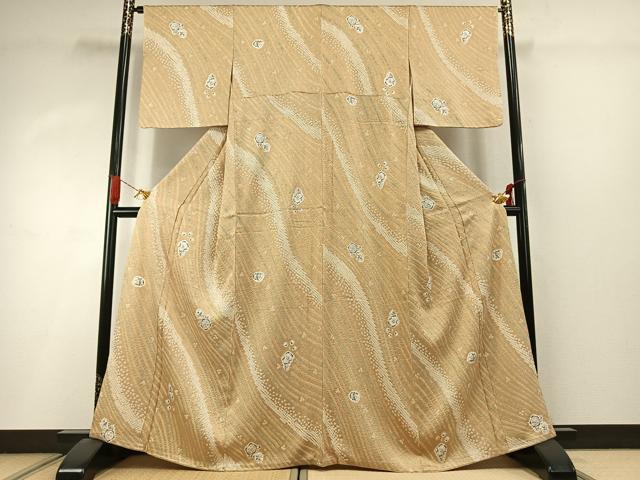 平和屋着物●上質な小紋 絞り 辻が花 正絹 逸品 AABI9069fy