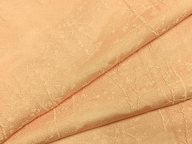 平和屋着物●上質な色無地 枝花地紋 赤香色 正絹 逸品 未使用 AABI9081fy