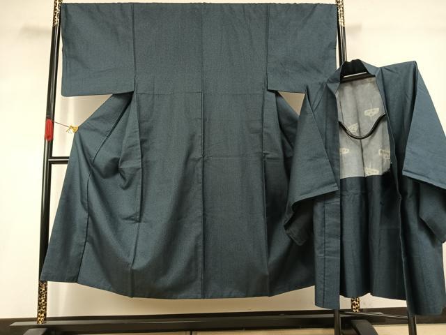 平和屋着物●男性 紬 アンサンブル 140亀甲 総詰め 正絹 逸品 AABI9083fy