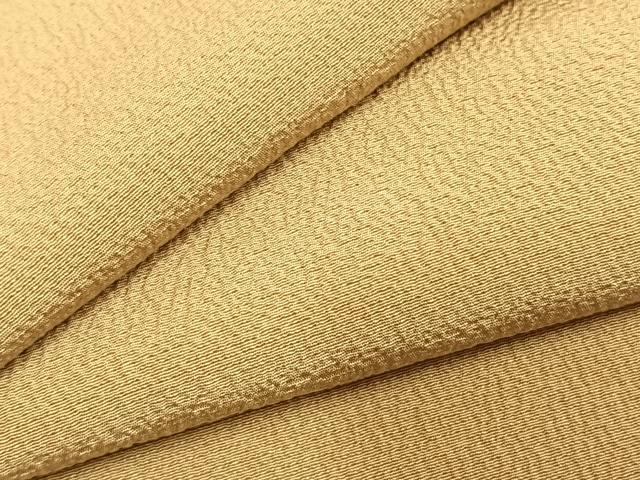 平和屋着物●上質な色無地 草木染 飴色 浜ちりめん 反端付き 正絹 逸品 AABI9086fy