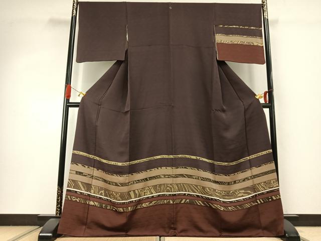平和屋着物●訪問着 横段文 正絹 逸品 AABI9091fy
