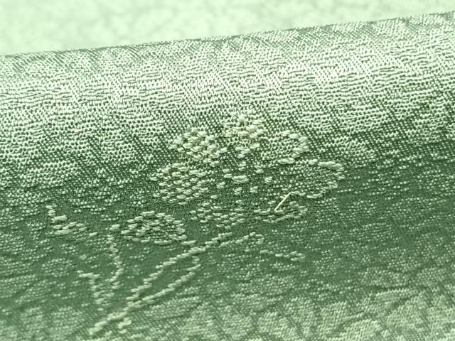 平和屋着物●上質な小紋 草花地紋 暈し染め ロング丈 正絹 逸品 AABI9102fy