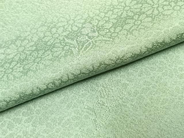 平和屋着物●上質な小紋 草花地紋 暈し染め ロング丈 正絹 逸品 AABI9102fy