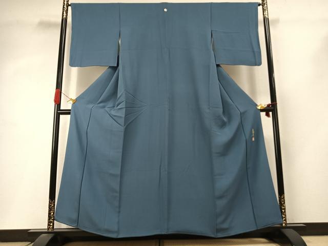 平和屋着物●本草木染作家 瑞寶 色無地 紺鼠色 正絹 逸品 AABI9103fy