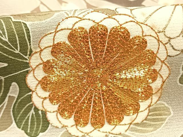 平和屋着物●豪華色留袖 駒刺繍 草花文 金彩 正絹 逸品 AABI9104fy