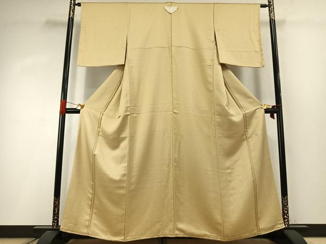 平和屋着物●上質な色無地 作家物 草花地紋 砥粉色 正絹 逸品 未使用 AABI9105fy