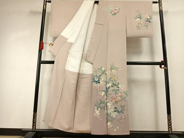 平和屋着物●訪問着 友禅 作家物 草花文 暈し染め 正絹 逸品 AABI9106fy